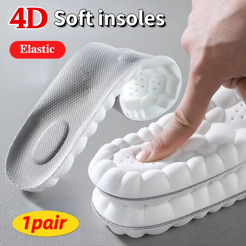 4D Massage Shoes Insoles Super Soft Latex Sports Insole for Feet Running Basket Shoe Sole Arch Support Orthopedic Inserts Unisex