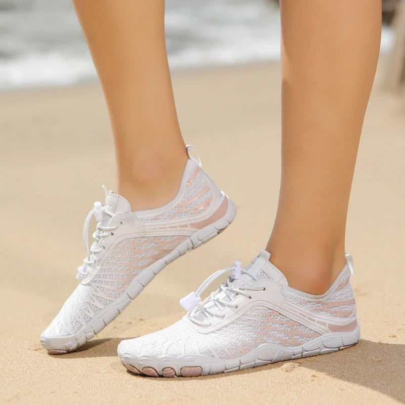 Quick-Dry Anti-Slip Couple Aqua Shoes Summer Beach Swimming Wading Breathable Creek Tracing Water Shoes for Men and Women