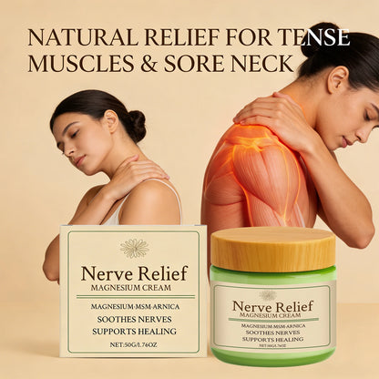 Nerve Relief Magnesium Cream Relieve Muscle Pain Moisturizing Body Massage Cream Relax Muscles Soothing Nourishing Skin Care 50G