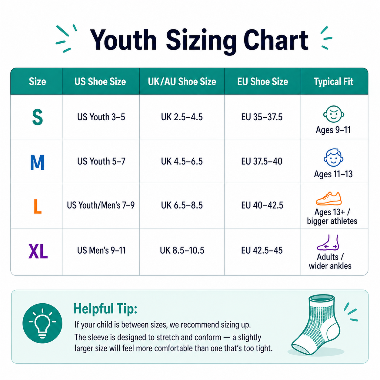 HeelHero - Youth Heel & Growth Plate Support Sleeve