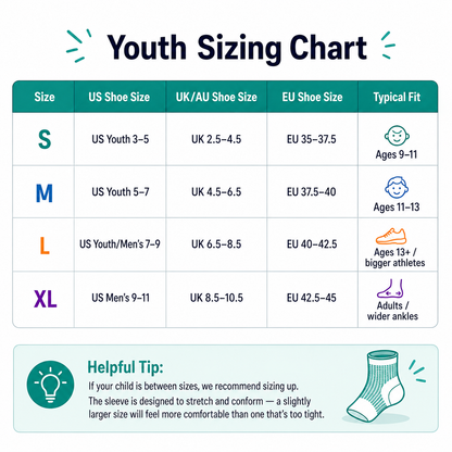 HeelHero - Youth Heel & Growth Plate Support Sleeve