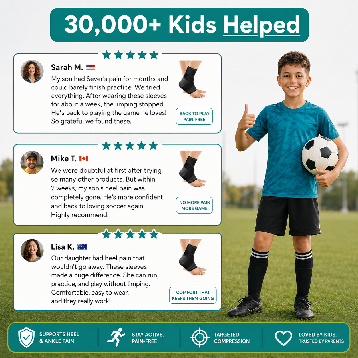 HeelHero - Youth Heel & Growth Plate Support Sleeve