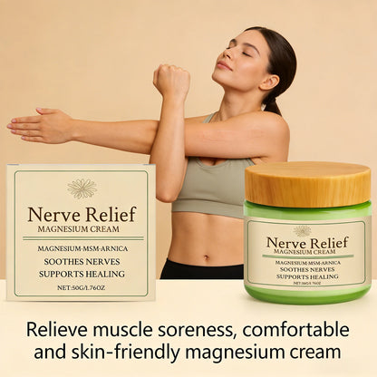 Nerve Relief Magnesium Cream Relieve Muscle Pain Moisturizing Body Massage Cream Relax Muscles Soothing Nourishing Skin Care 50G