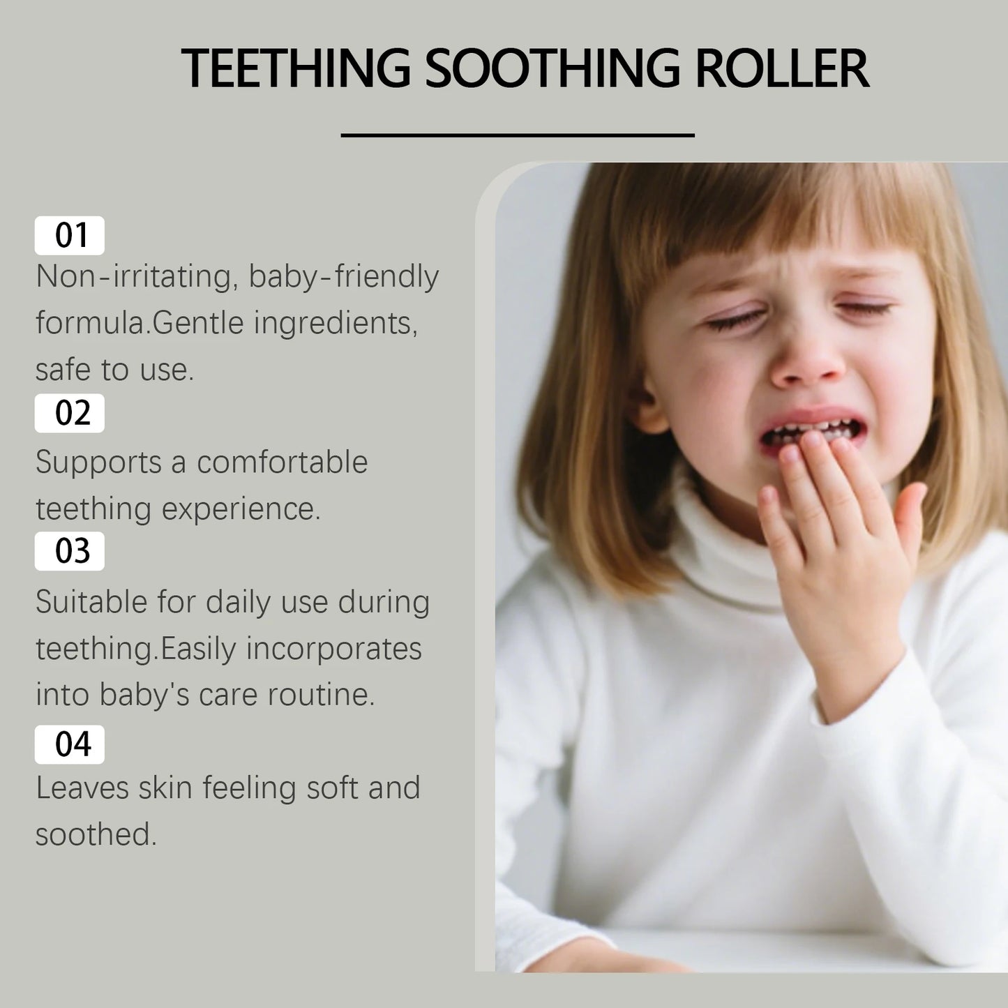 Teething Soothing Roller Baby Teething Oil Gum Pain Discomfort Relief Refreshing Repairing Kid'S Teething Massage Dental Care